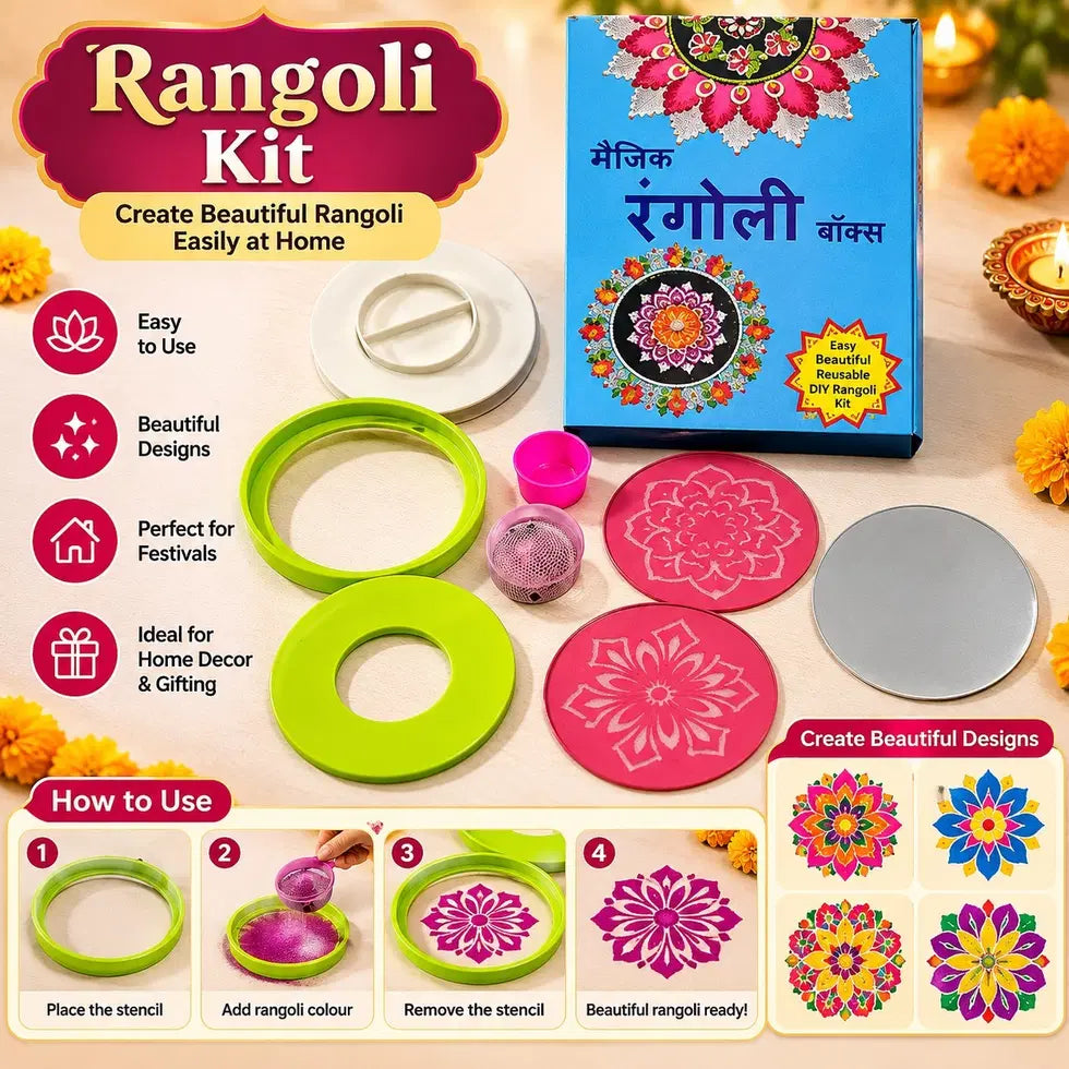 Magic Rangoli Making Box For Diwali Home Decor (Pack of 1)