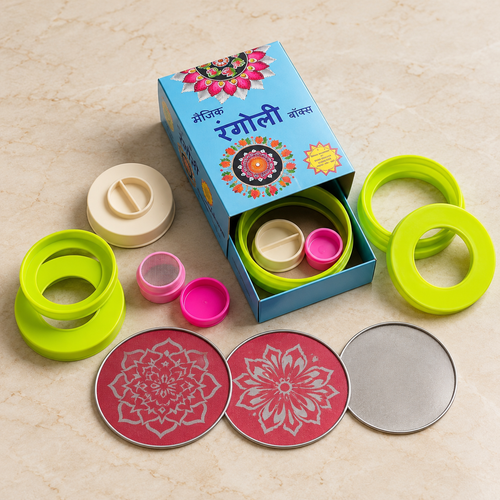Magic Rangoli Making Kit with Stencils and Tools